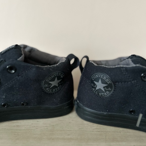 Converse size 4 street mid sneakers all black thick tongue low skater - Picture 3 of 9